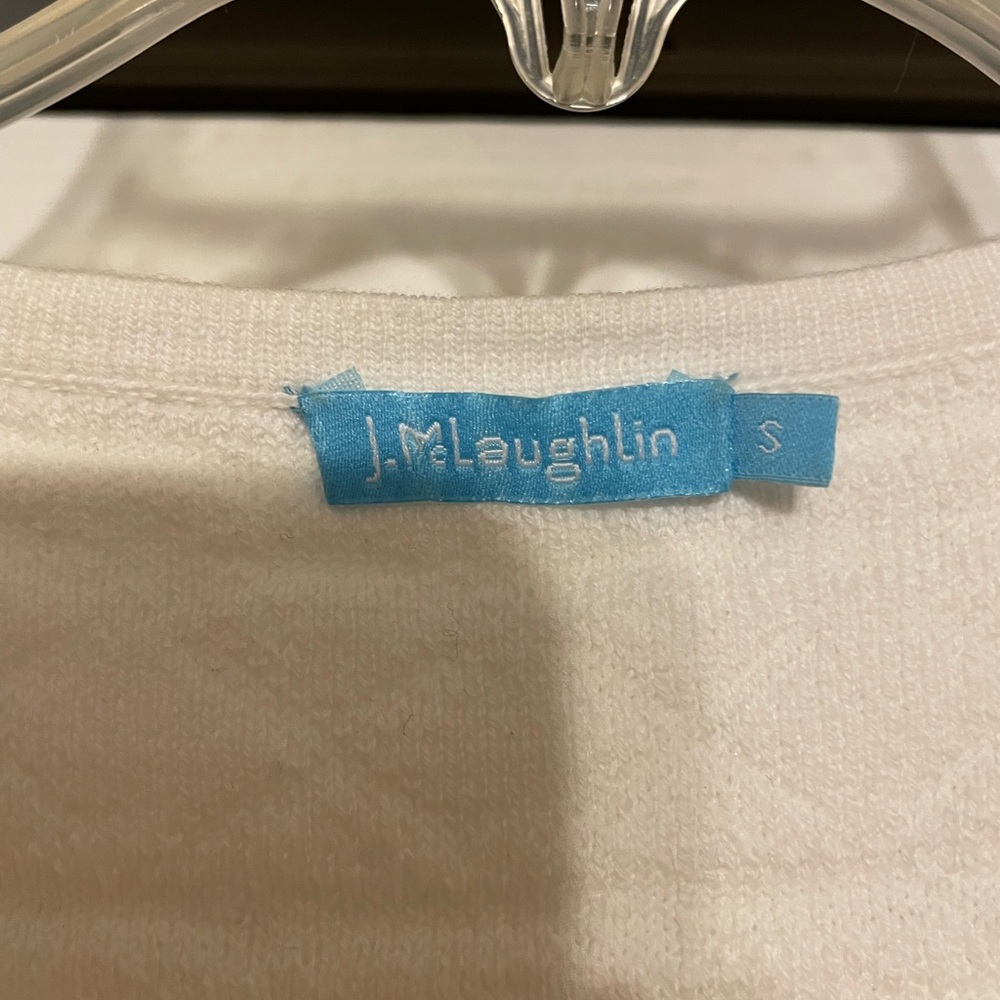 *J. McLaughlin White Textured Shift Dress - Size Small - Picture 6 of 7